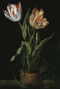 TARAVAL Guillaume Thomas Raphael 1701-1750,Still life with two variegated tulips in a cl,Christie's 2006-04-06
