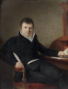 TARDIEU Jean Charles,Portrait d'homme assis devant son bureau-cylindre,1807,Tajan 2011-06-22