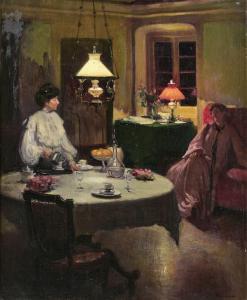 TARDIEU Victor 1870-1937,Deux femmes dans un intérieur,1900,Beaussant-Lefèvre FR 2022-10-14
