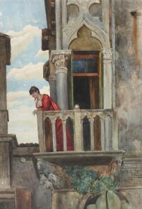 TARENGHI Enrico 1848-1938,GIULIETTA AL BALCONE,Babuino IT 2023-03-28