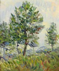 TARKHOFF Nicolas 1871-1930,Etude préparatoire pour un paysage aux arbres,Damien Leclere 2009-05-15
