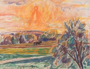 TARKOFF Nicolaj 1871-1930,Paysage au soleil levant,c.1920,Schuler CH 2017-12-13