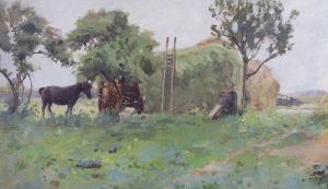 TARRANT Percy 1879-1930,Horses beside a haystack,Gorringes GB 2022-09-12