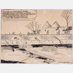 TASKEY Harry Leroy 1892-1958,WWI Illustration, Syngem, Belgium,Gray's Auctioneers US 2020-12-02