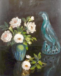 TASSOUL raymond 1887,A still life of flowers in a vase with ornaments,John Nicholson GB 2021-04-21