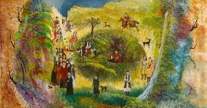 Tassudunque Sohail 1930,A crowd approaching a hermit,Bonhams GB 2009-10-13