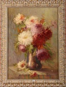 TASTENOE Leopold 1864-1933,Vase de chrysanthèmes,VanDerKindere BE 2014-04-25
