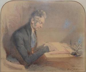 TATHAM Frederick 1805-1878,Homme à son journal,1841,Rossini FR 2015-04-28