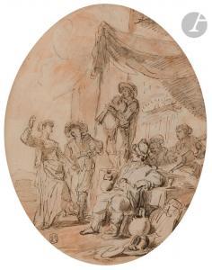 TAUNAY Nicolas Antoine 1755-1830,Fête galante sous la tonnelle,Ader FR 2023-03-20