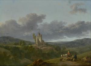 TAUNAY Nicolas Antoine,Paysage avec un berger, ses moutons et une vache,Christie's 2023-11-17