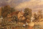 TAUNTON W,A river scene with an undershot mill,1871,Bonhams GB 2012-08-19