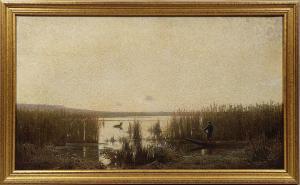 TAUREL Henri 1843-1927,Barque et cerf dans un marais,Loizillon FR 2023-04-15