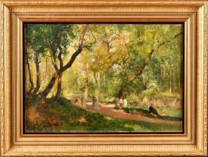 TAUZIN Louis 1845-1914,Pause en forêt,1884,Osenat FR 2023-03-18