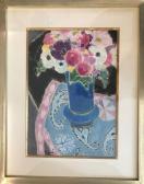 TAVÉ Georgette 1925-2008,Bouquet de fleurs sur une nappe bleue,Millon & Associés FR 2020-01-28