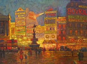 TAVARE Frederick Lawrence 1847-1930,Piccadilly Circus at night,Woolley & Wallis GB 2013-06-05
