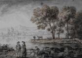 TAVERNER William 1703-1772,Figures and cattle in an extensive wooded river la,Halls GB 2012-10-24