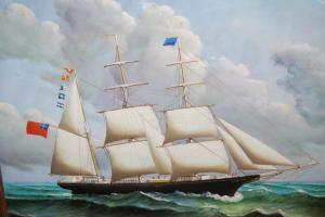 TAYLER D 1926,portrait of a three masted sailing ship at sea,Lawrences of Bletchingley GB 2021-07-20