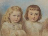 TAYLER Edward 1828-1906,Bust length study of two children,Wotton GB 2020-06-02