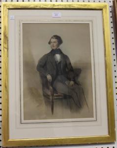 TAYLOR Alfred Henry 1832-1868,Full Length Portrait of a Seated Man wearing a B,1846,Tooveys Auction 2019-12-31
