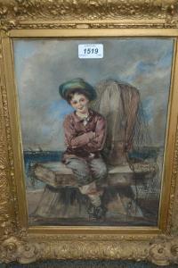 TAYLOR Alfred Henry 1832-1868,Portrait of a sailor boy in a coastal lands,Lawrences of Bletchingley 2017-04-25