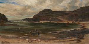 TAYLOR C E,FIGURES IN A SANDY BAY,1886,Mellors & Kirk GB 2018-11-29