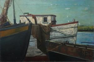 TAYLOR Charles Andrew 1910-1975,boats in a harbor,Wiederseim US 2019-06-29