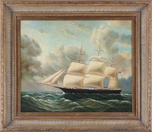 TAYLOR D 1800-1800,American clipper ship in approaching storm,South Bay US 2019-05-18