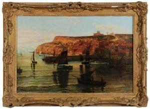 TAYLOR Edward Richard 1838-1911,Village Harbor by the Sea,1882,Brunk Auctions US 2010-11-13