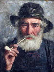 TAYLOR Ernest E 1800-1900,Portrait of a fisherman smoking a clay pipe,1897,Gorringes GB 2016-05-17