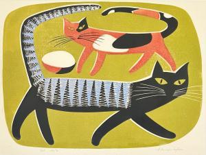 TAYLOR Ernest Mervyn 1906-1964,Cats,International Art Centre NZ 2024-02-13