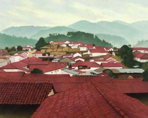 TAYLOR Frédéric Bourchier,Morning Rooftops - Chichicastenango, Guatemala,1973,Heffel 2024-01-25