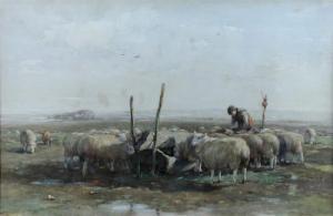 TAYLOR George,A Shepherd and Sheep by a Drinking Trough,Cheffins GB 2009-10-08