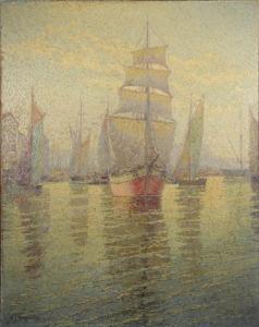 taylor harwood james 1860-1940,Setting Sail, Harbor of Nice,1936,Rachel Davis US 2016-03-19