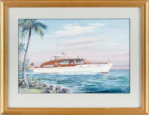 TAYLOR John Austin 1900-2000,Portrait of the motor yacht Elmal ll,Eldred's US 2022-09-08