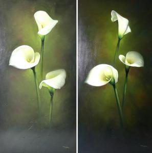 TAYLOR John 1800-1900,studies of arum lilies against dark background,Batemans Auctioneers & Valuers 2018-09-01
