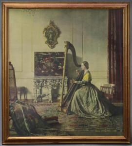 TAYLOR Leonard Campbell 1874-1969,lady with a harp,Denhams GB 2022-08-10