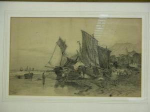 TAYLOR, Lizzie S.D 1883-1904,Hastings, beached fishing smacks,1890,Peter Francis GB 2009-11-17