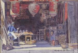 TAYLOR Mabel B 1900-1900,Chinese Shop, Cutting up sugar cane,Woolley & Wallis GB 2010-12-08