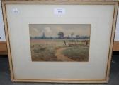 TAYLOR William Benjamin Sarsfield,View across Fields towards a Spire,Tooveys Auction GB 2012-04-16
