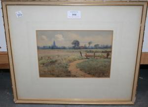 TAYLOR William Benjamin Sarsfield,View across Fields towards a Spire,Tooveys Auction GB 2012-04-16