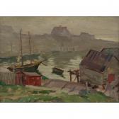 TAYLOR William Hughes 1891-1960,HARBOUR, LIFTING FOG, PEGGY'S COVE N.S,1929,Waddington's 2023-10-19