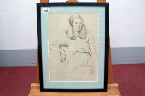 TAYLOR William S 1920-2010,Sketch of a Seated Lady,1945,Sheffield Auction Gallery GB 2022-10-14