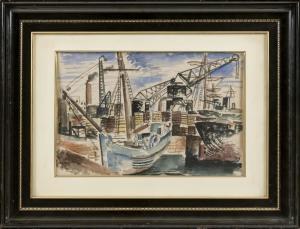 TCHERNIAWSKY Charles 1900-1973,Vue du Port de Brest,Eldred's US 2023-01-26