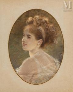 TCHOUMAKOFF Theodore 1823-1911,Portrait de jeune femme,Millon & Associés FR 2023-10-24