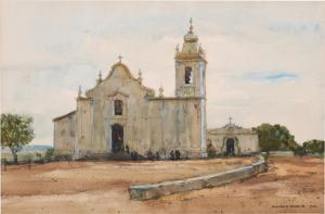 TEAGUE Donald 1897-1991,EARLY MASS OBIDOS, PORTUGAL,Potomack US 2024-02-07