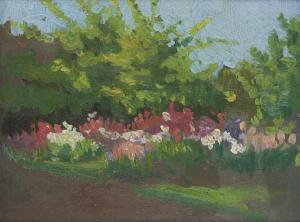 TEAGUE Violet H. Evangeline 1872-1951,Garden Scene, Ettrick,Leonard Joel AU 2023-09-18