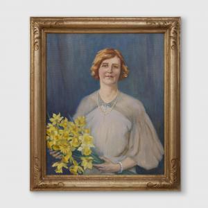 TEAGUE Violet H. Evangeline 1872-1951,Untitled (Portrait with Daffodils),1940,Bonhams GB 2023-12-05