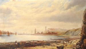 TEASDALE John 1848-1926,Estuary Scene with a distant Town,1887,John Nicholson GB 2018-11-28