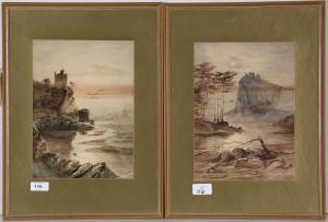 TEASDALE John,Nocturnal river landscapes with ruined castles,1881,Anderson & Garland 2020-09-04