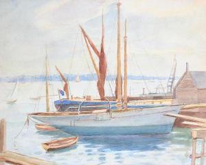 TEASDALE Percy Morton 1870-1961,Moored sailing vessels,Bonhams GB 2009-12-07